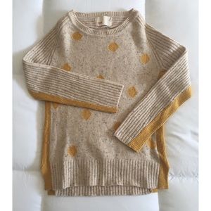 Anthropologie Yoon Yellow Dot Sweater